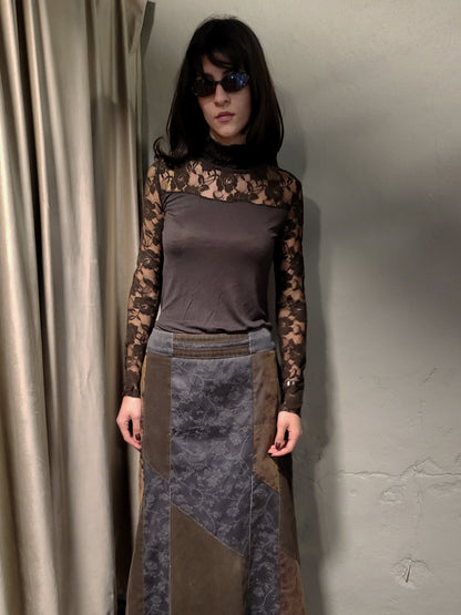 Sheer Lace High-Neck Top