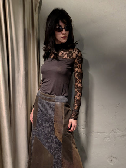 Sheer Lace High-Neck Top