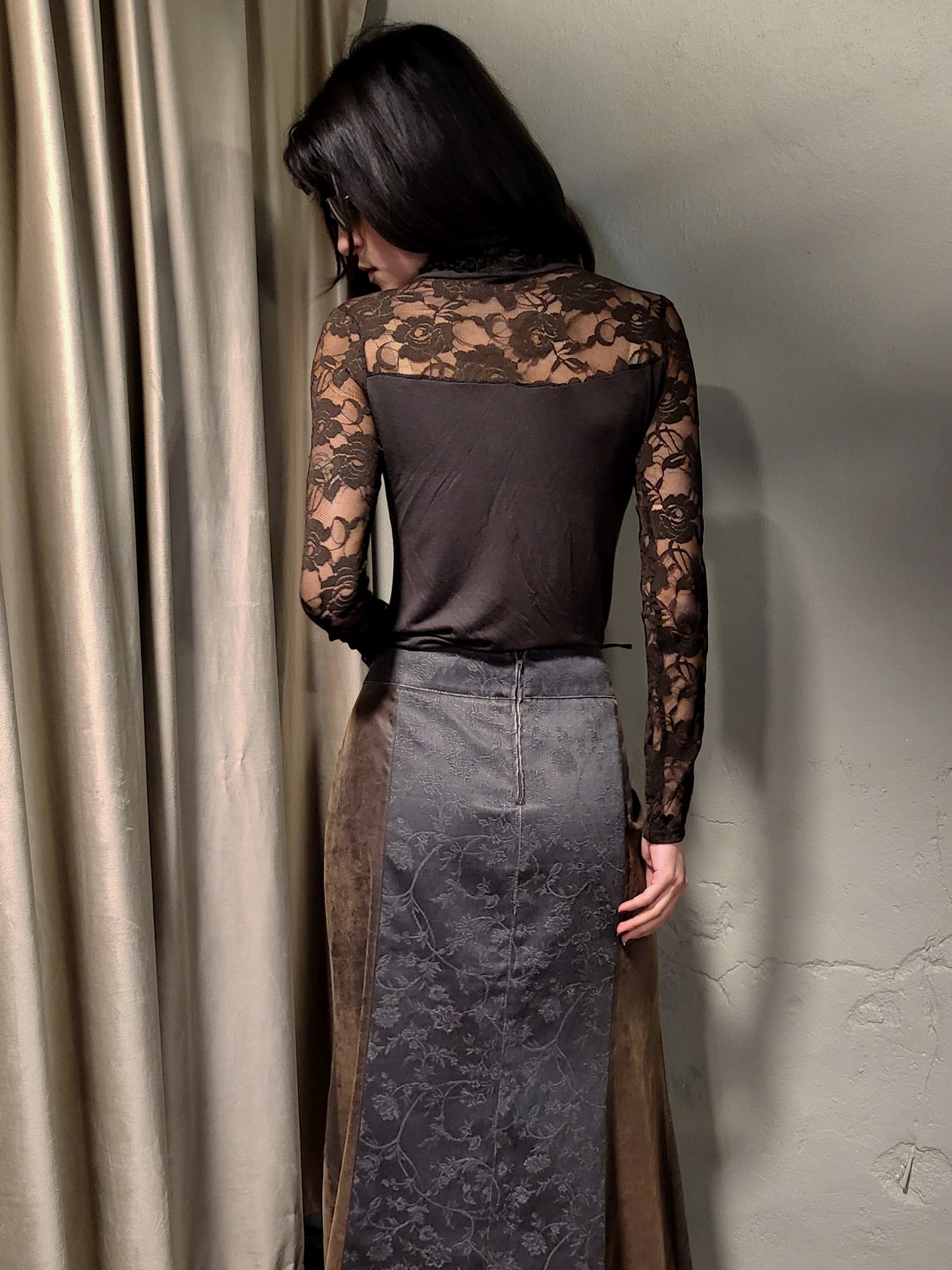 Sheer Lace High-Neck Top
