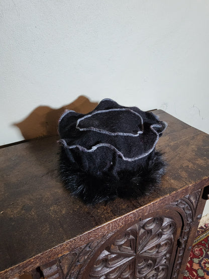 Faux Fur Trim Wool Hat