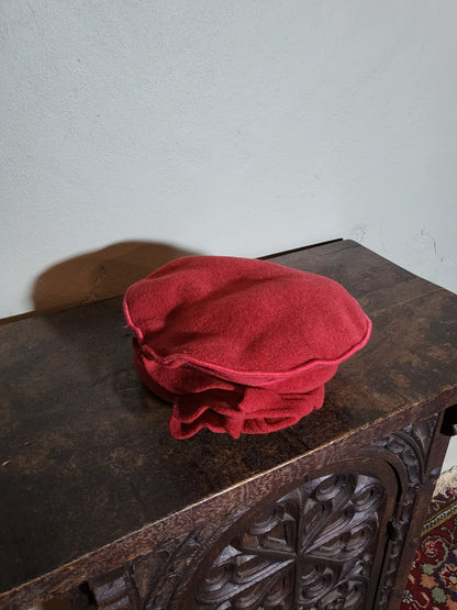 Red Wool Newsboy Hat