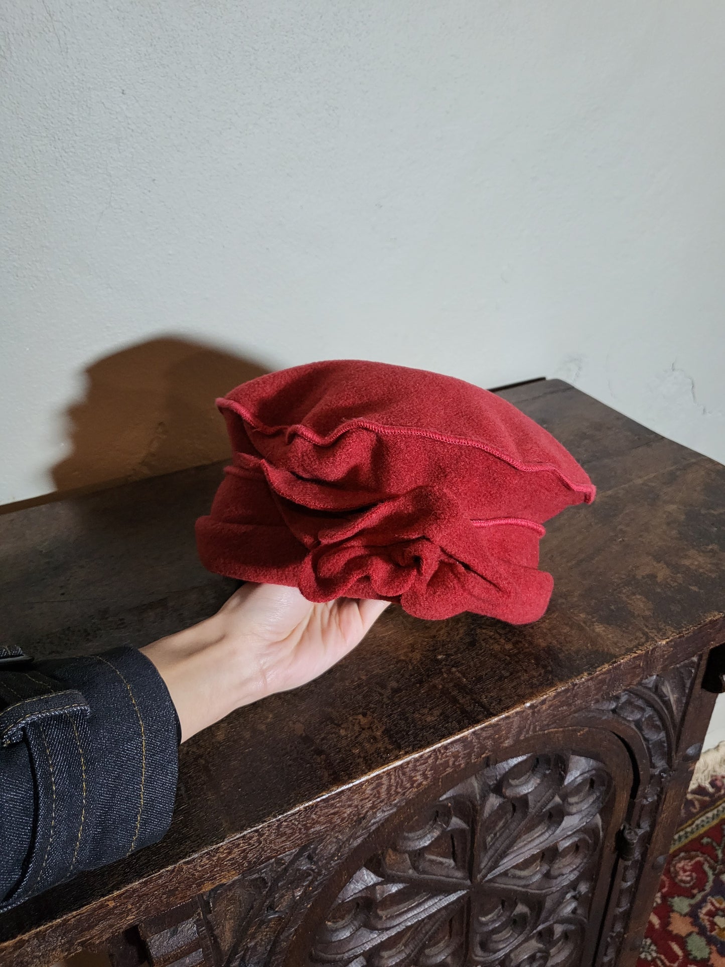 Red Wool Newsboy Hat