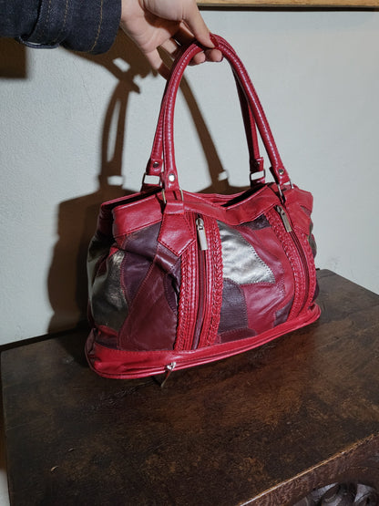 Vintage Patchwork Faux Leather Shoulder Bag