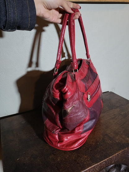 Vintage Patchwork Faux Leather Shoulder Bag