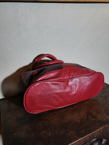 Vintage Patchwork Faux Leather Shoulder Bag