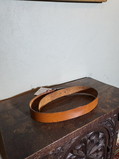 Chevignon Brown Leather Logo Buckle Belt