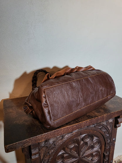 Vintage Ruffled Leather Shoulder Bag