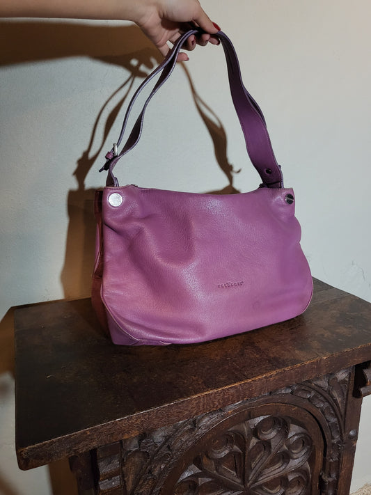 90s Lavender Leather Shoulder Bag