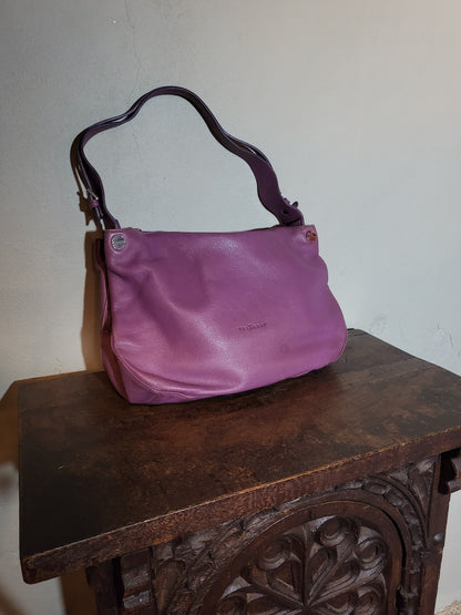 90s Lavender Leather Shoulder Bag
