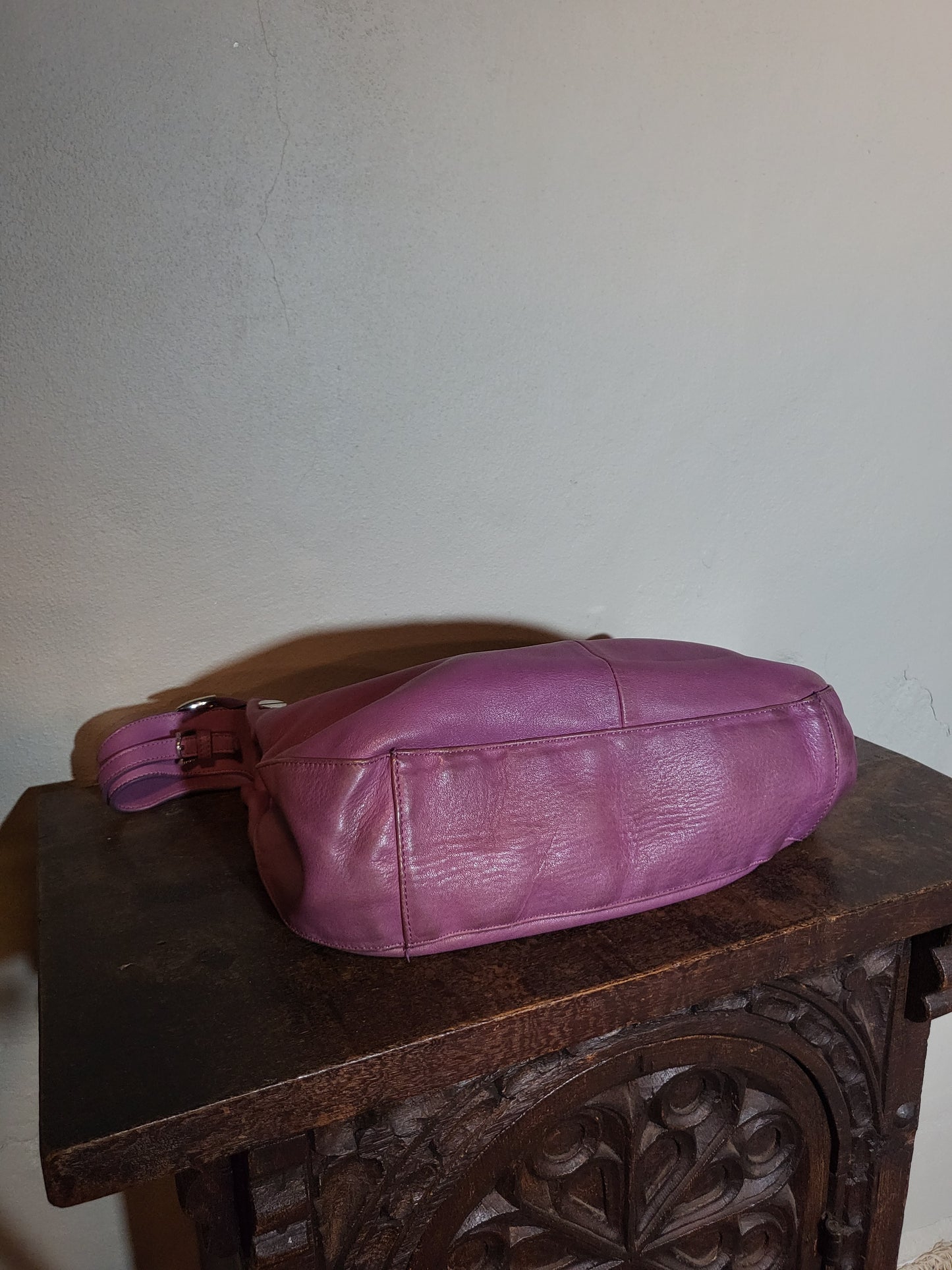 90s Lavender Leather Shoulder Bag