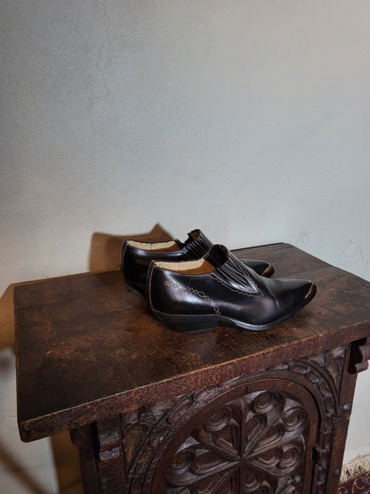 Vintage Leather Pointed Toe Western Loafers