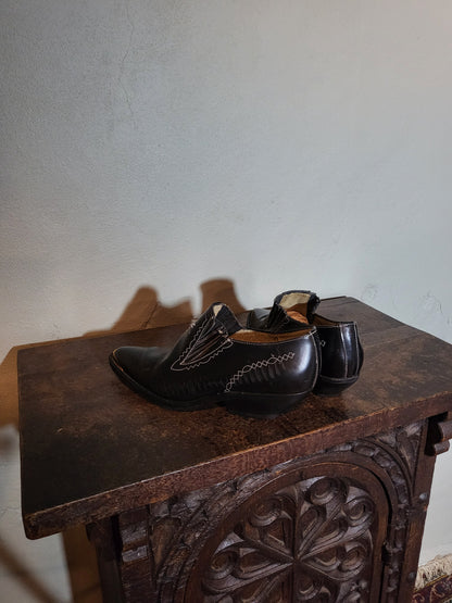 Vintage Leather Pointed Toe Western Loafers