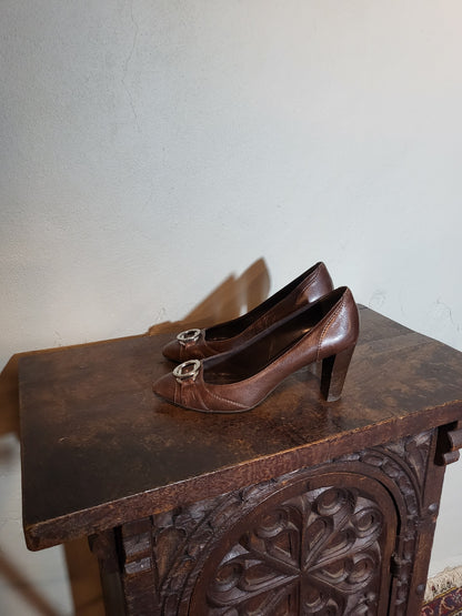 Hugo Boss Brown Leather Heels
