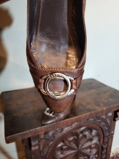 Hugo Boss Brown Leather Heels