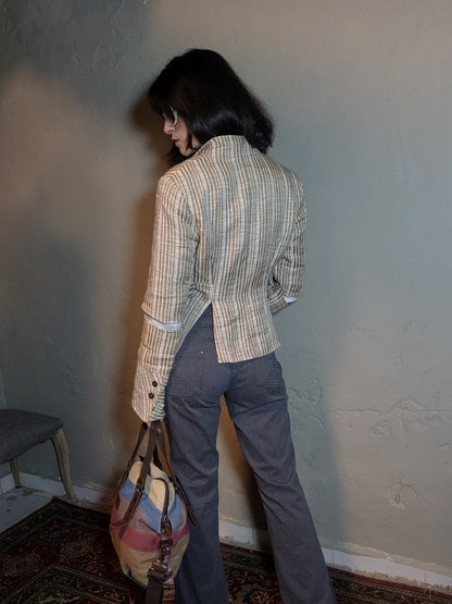 Vintage Striped Tailored Panel Blazer
