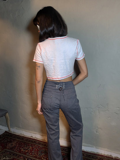 Vintage Sun Graphic Cropped Baby Tee