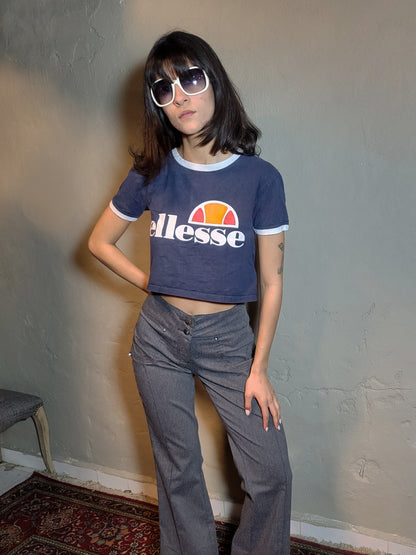Vintage Ellesse Logo Cropped Baby Tee