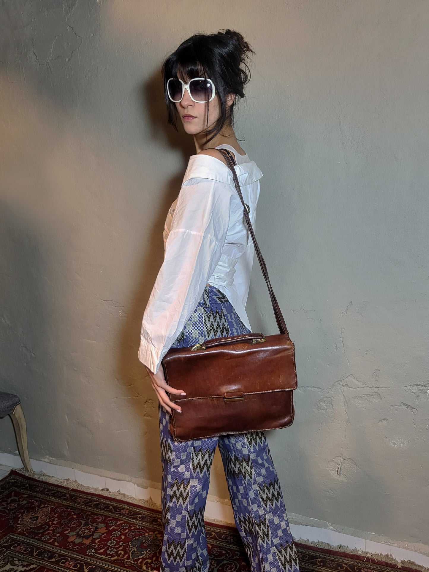 Asymmetrical Draped Cotton Shirt