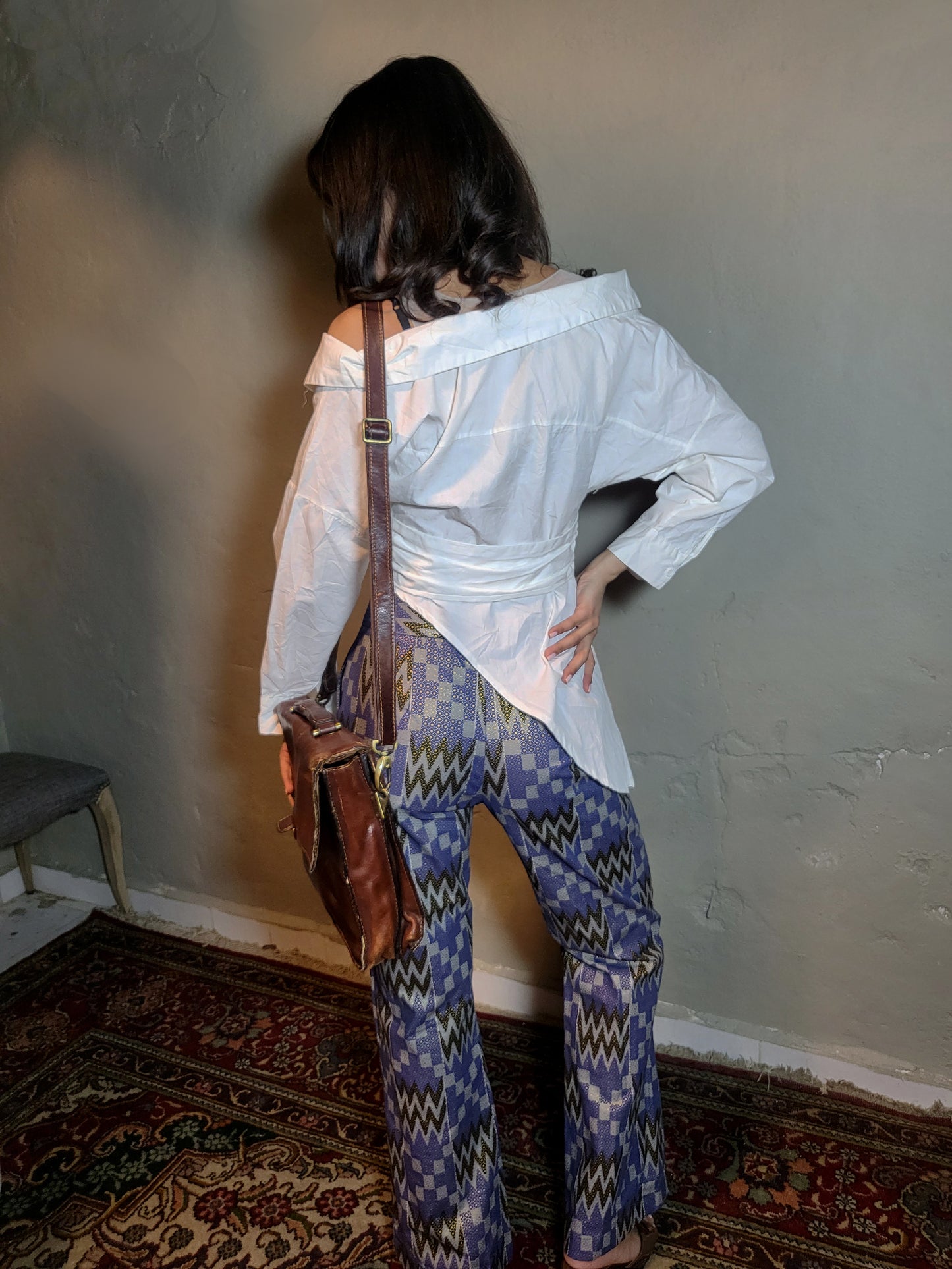 Asymmetrical Draped Cotton Shirt