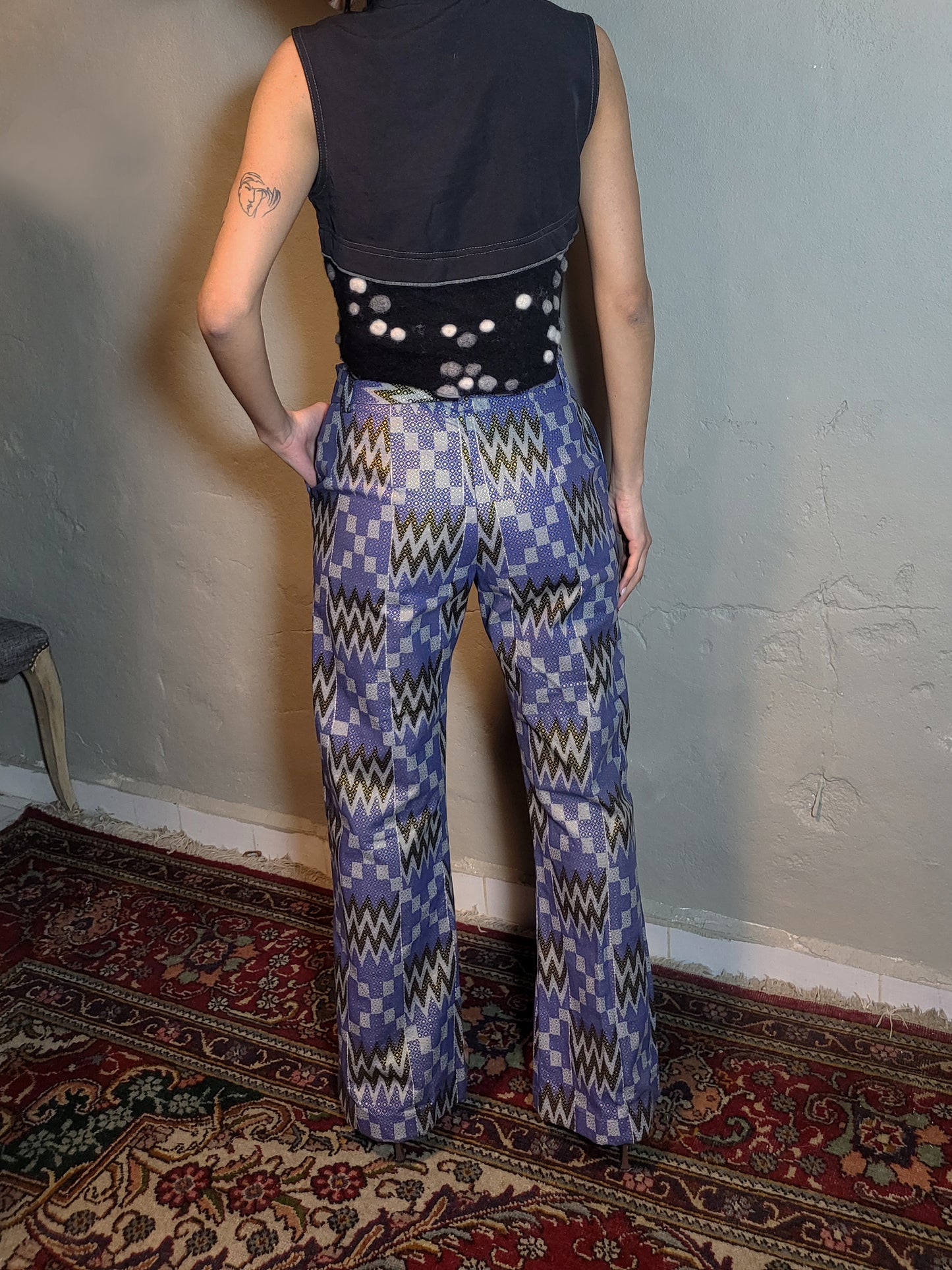 Vintage Graphic Flare Pants