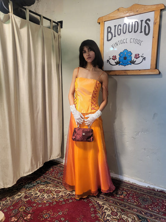 Tangerine Corset & Maxi Skirt Set
