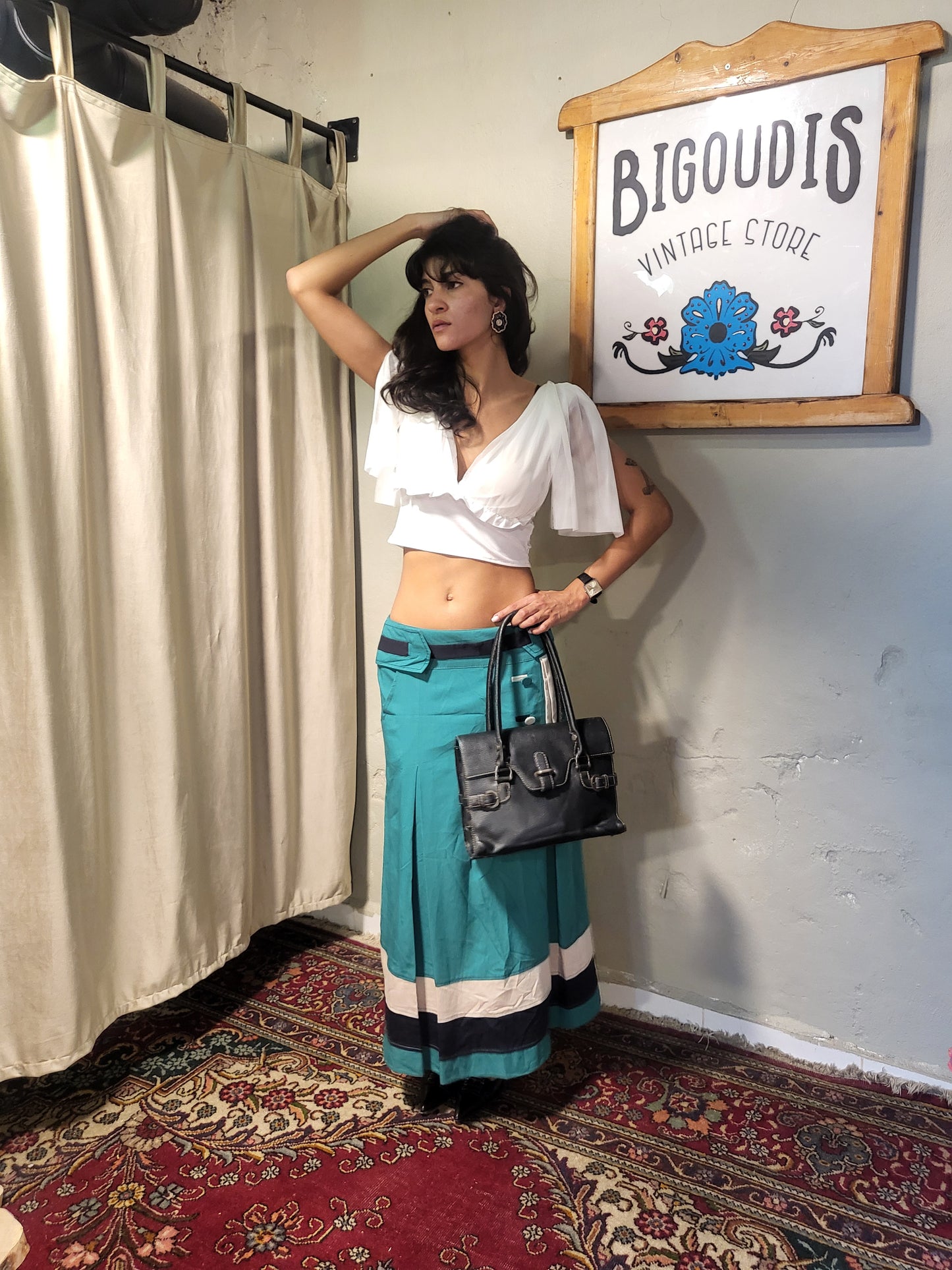 White Flutter Sleeve Crop Top