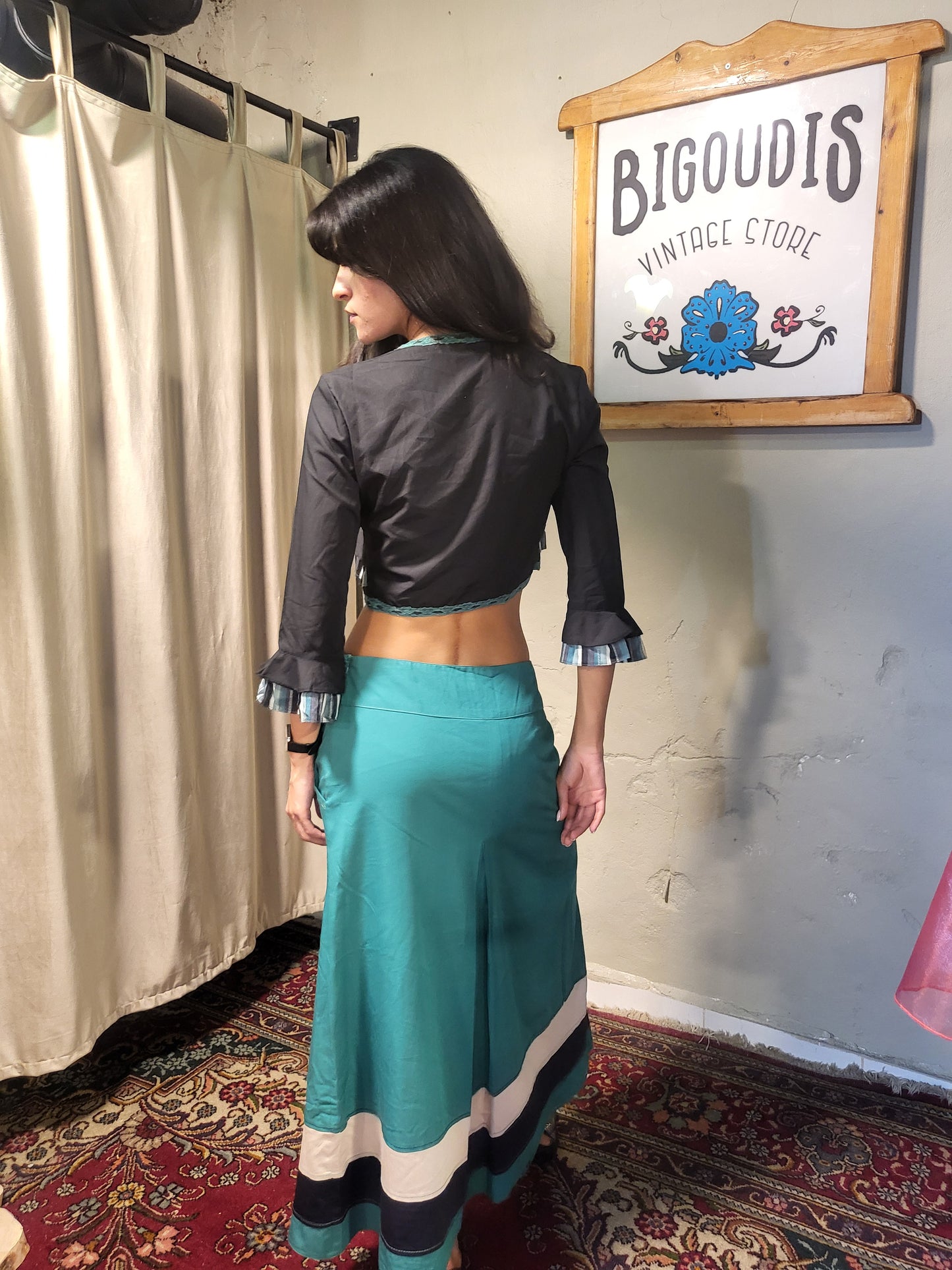 Black Ruffle Trim Cropped Bolero