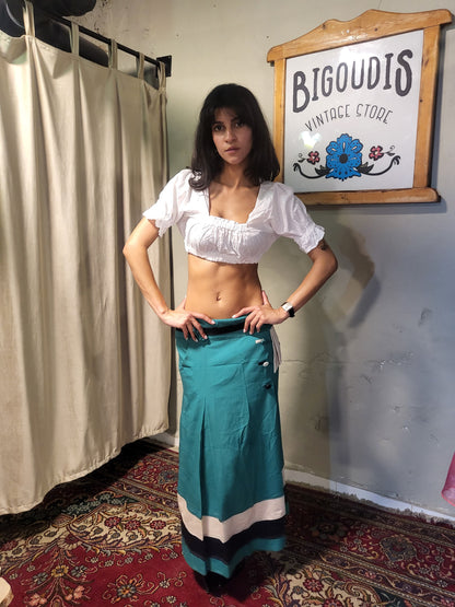 White Peasant Crop Top