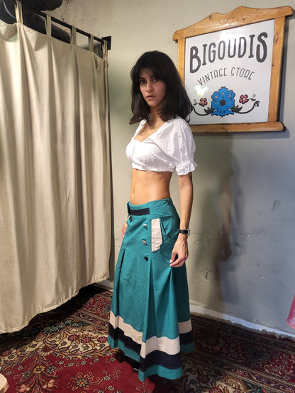 White Peasant Crop Top