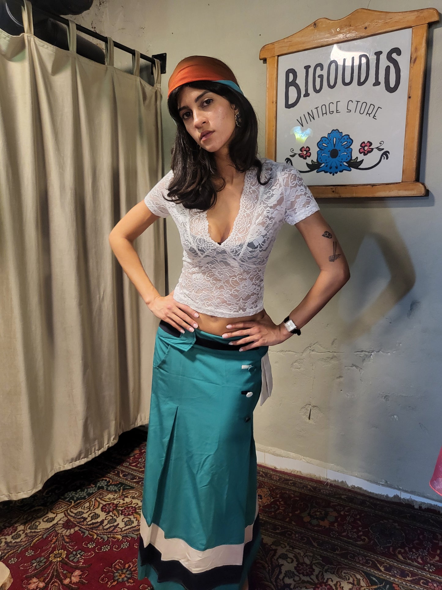 White Lace Surplice Top