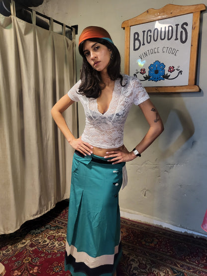White Lace Surplice Top