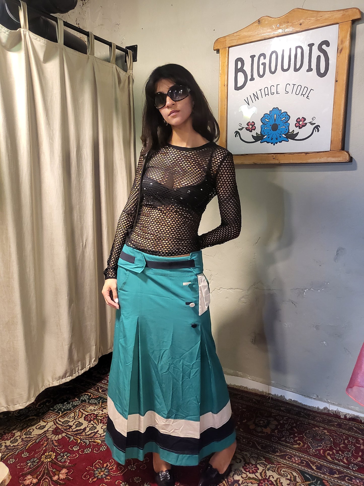Black Fishnet Mesh Top
