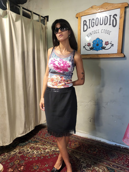 Derhy Floral Mesh Y2K Tank Top