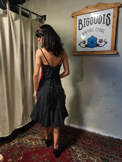 Patchwork Corset Midi Dress