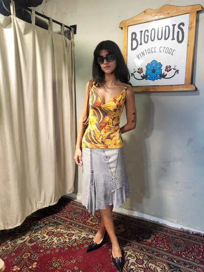 Floral Ruched Tank Top