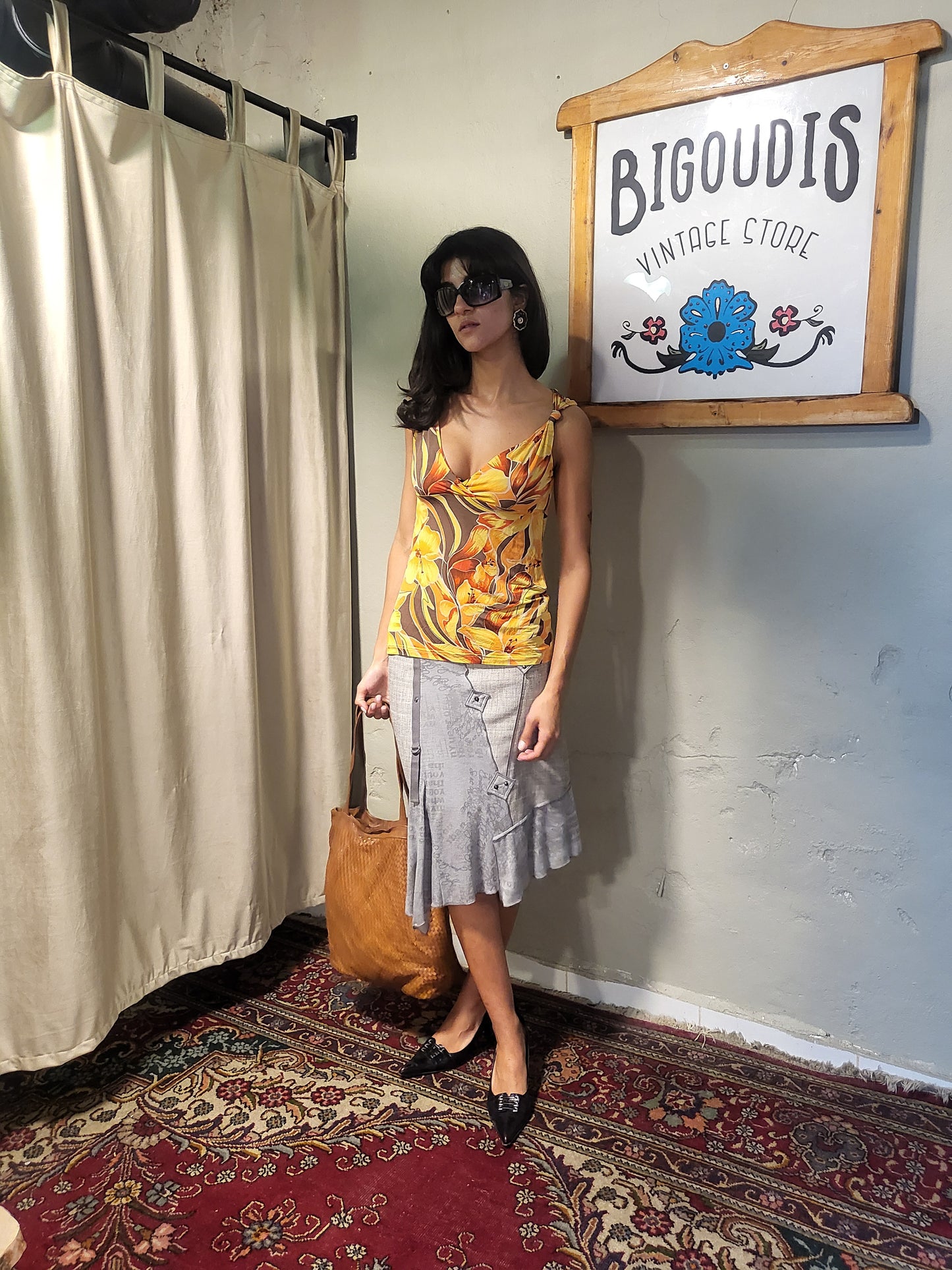 Floral Ruched Tank Top