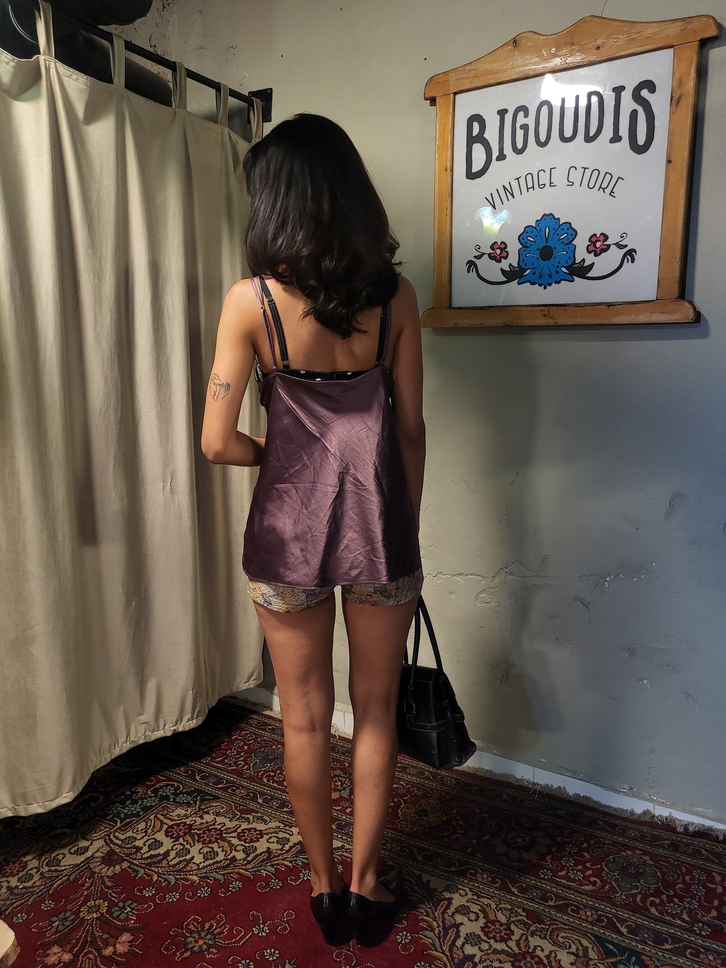 Etam Lilac Satin Lace Cami Top