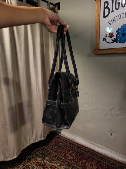 Black Buckle Shoulder Bag