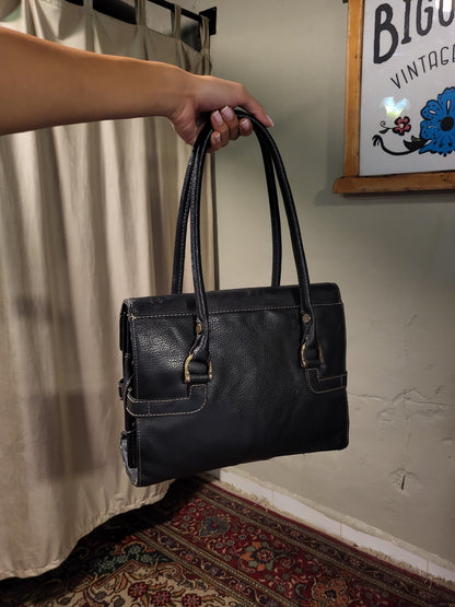 Black Buckle Shoulder Bag