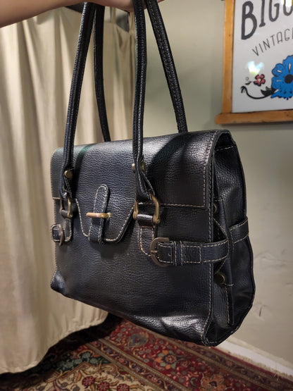 Black Buckle Shoulder Bag