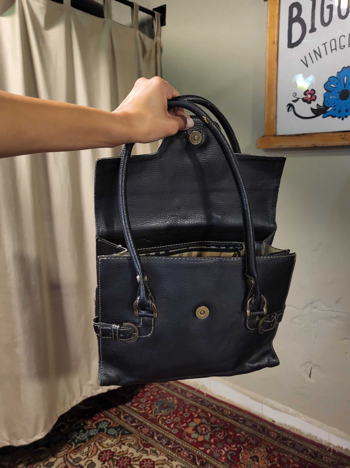 Black Buckle Shoulder Bag