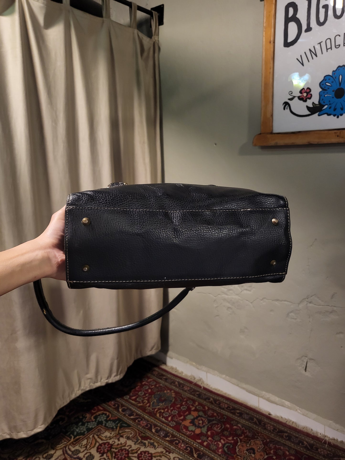 Black Buckle Shoulder Bag