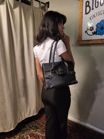 Black Buckle Shoulder Bag
