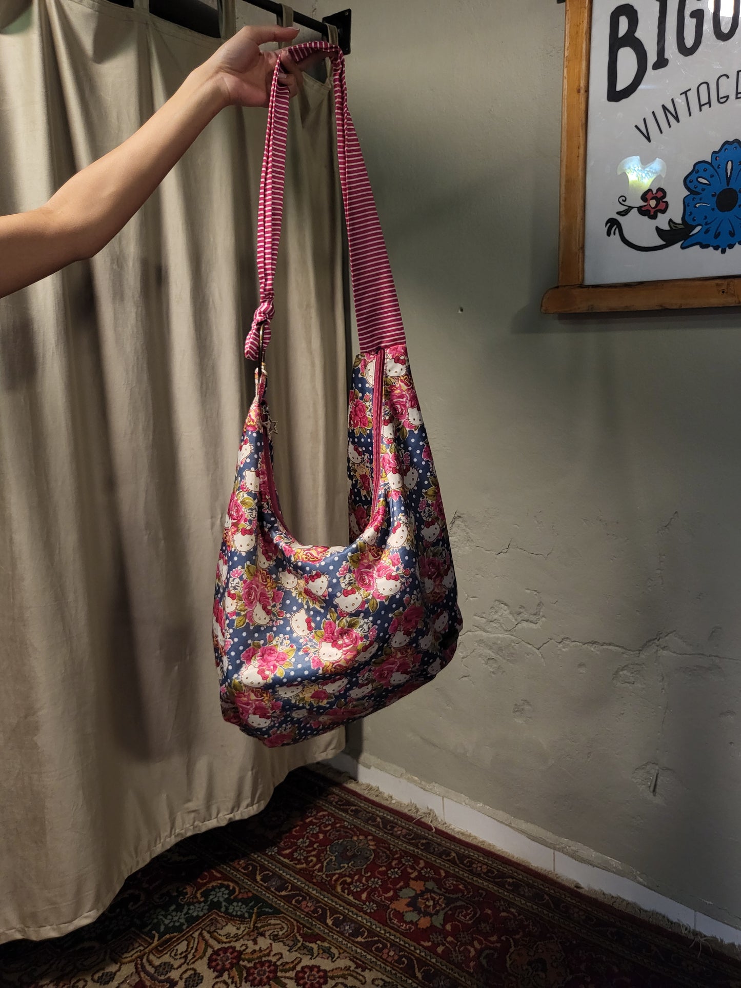 2000s Hello Kitty Floral Hobo Bag