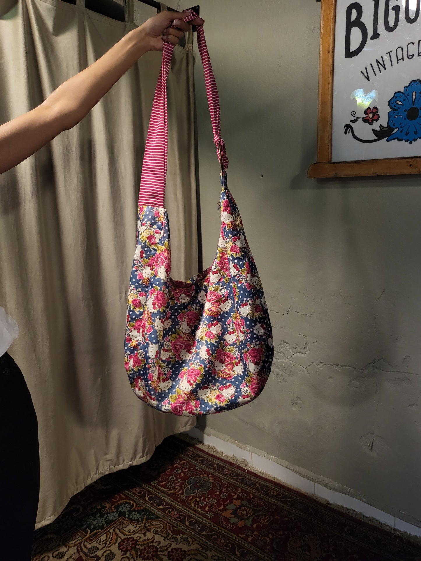 2000s Hello Kitty Floral Hobo Bag