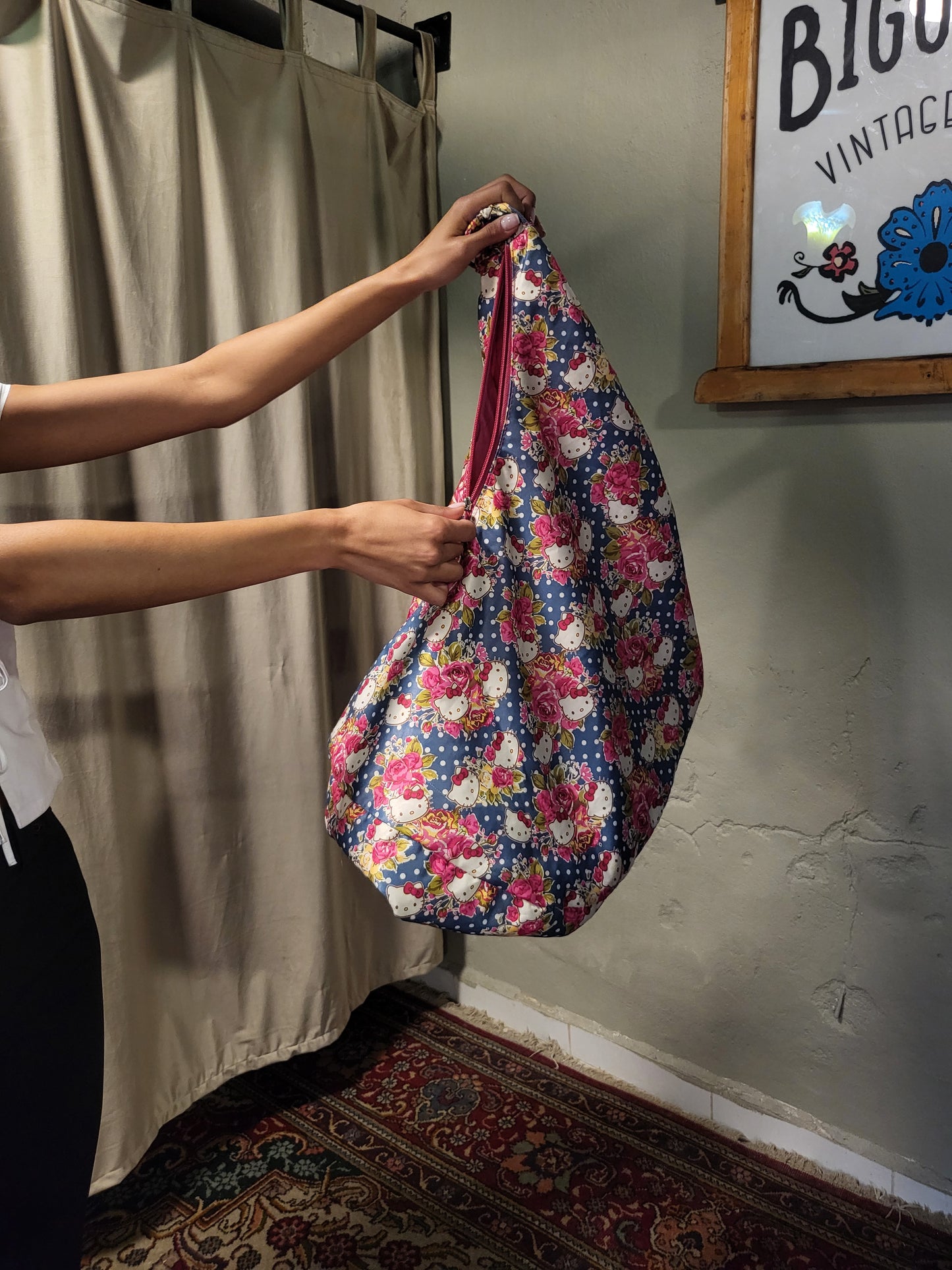 2000s Hello Kitty Floral Hobo Bag