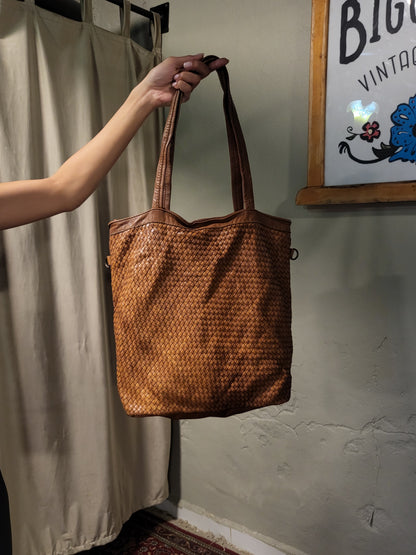 Italian Woven Leather Tote Bag