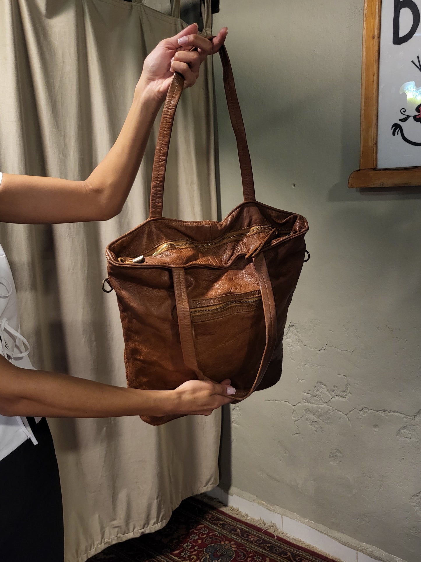Italian Woven Leather Tote Bag