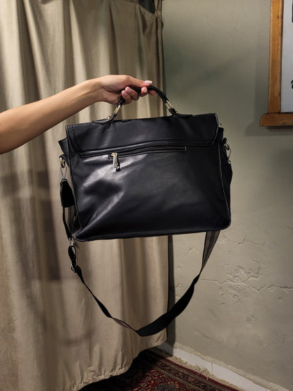 Black Satchel Messenger Bag