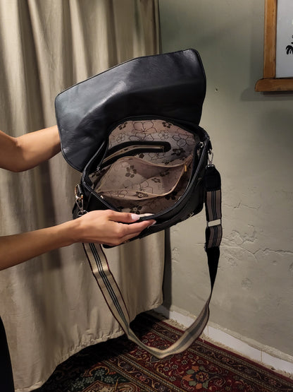 Black Satchel Messenger Bag